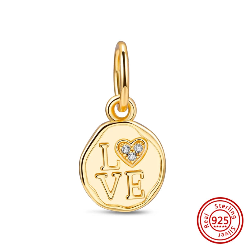 925 Silver Golden Bees & Yellow Roses Dangle Charm | Fit Original Bracelet Jewelry Gift