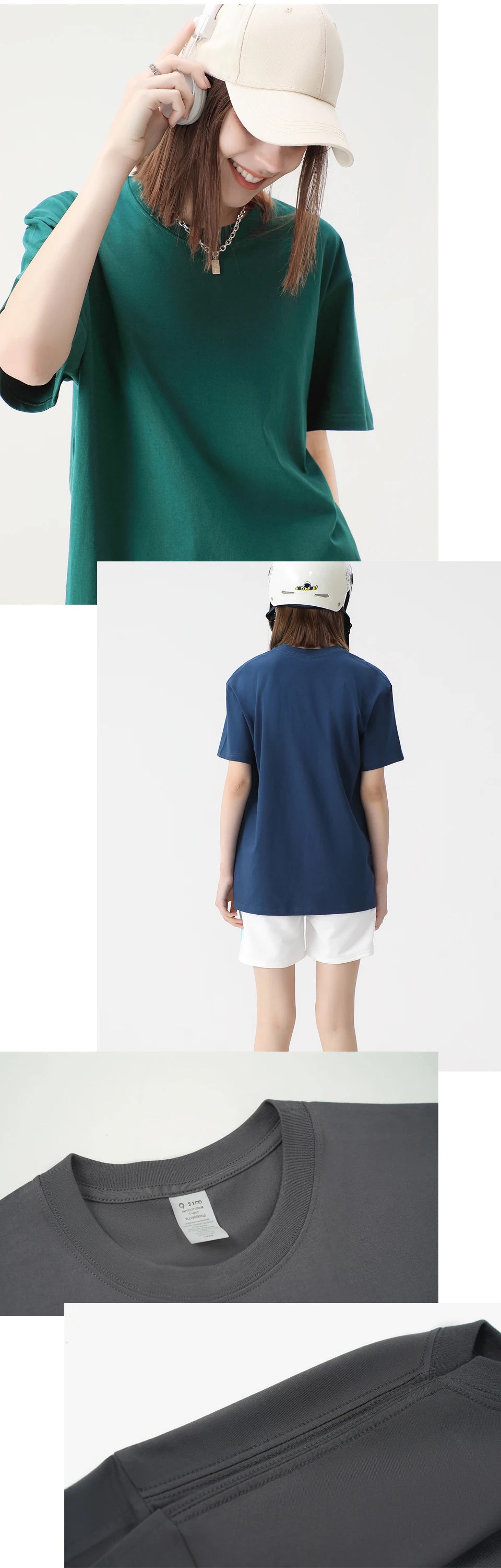 WAVLATII 100% Cotton Solid T-Shirts for Women | Oversized Casual Summer Tees | Pink & White Short Sleeve Tops WT2401