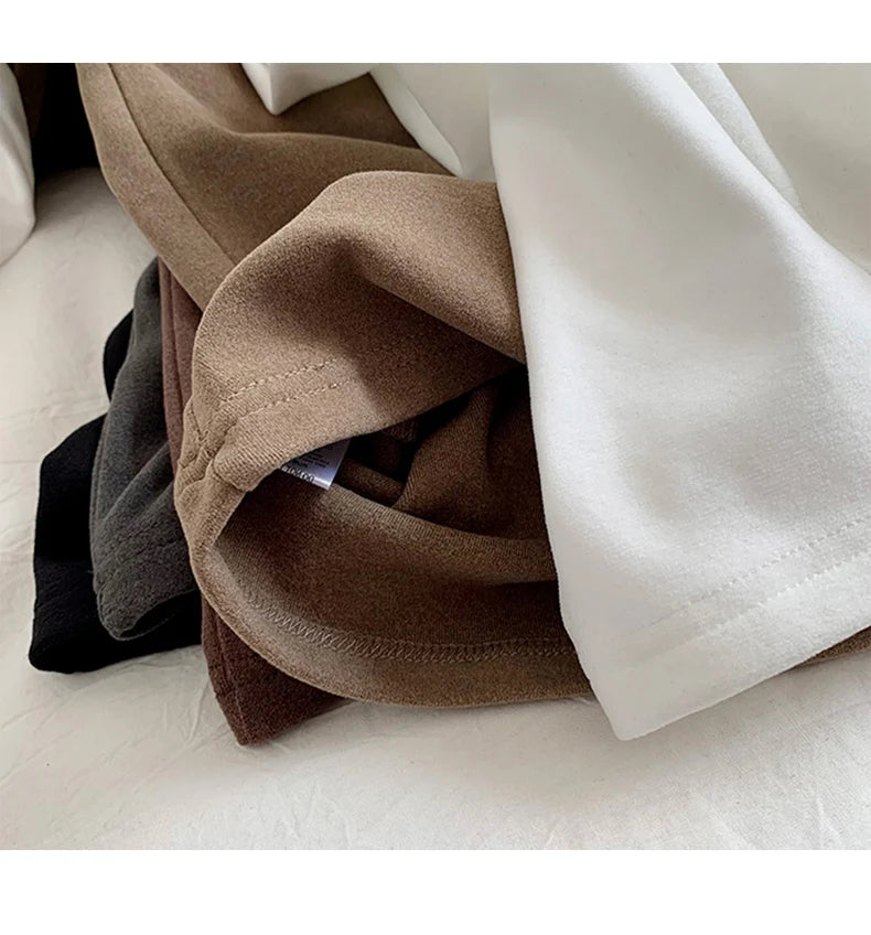 Women's Thermal Long Sleeve T-Shirt | Fleece-Lined Round Neck Top | Autumn Winter Fashionable Inner Wear