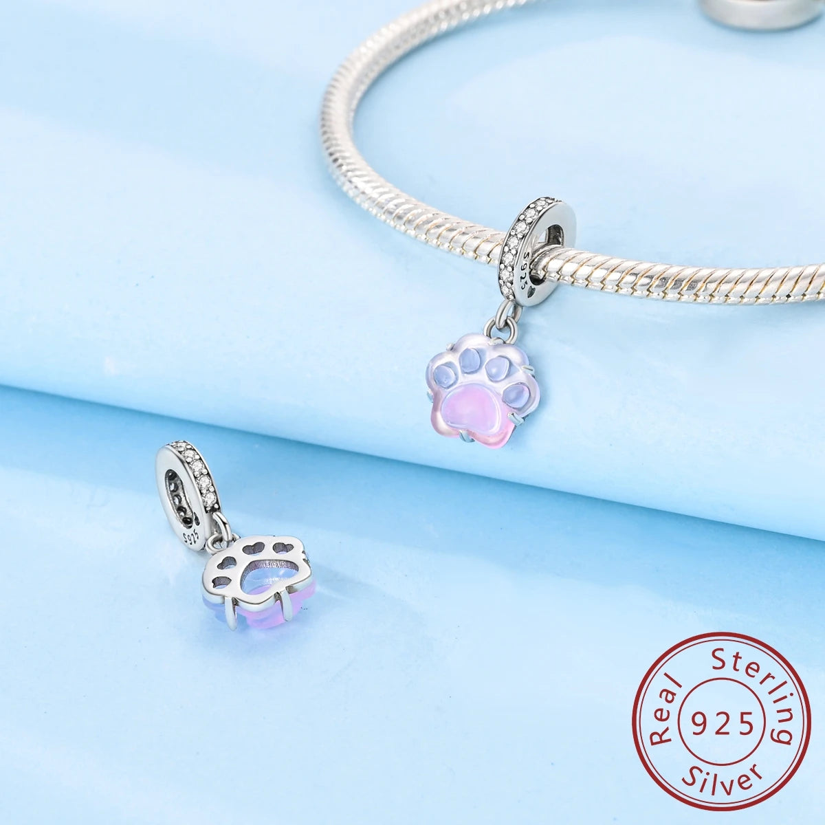925 Sterling Silver Pink Zircon Heart Cross Charm | Fits Pandora Original Bracelet | Women’s Pendant DIY Jewelry Gift