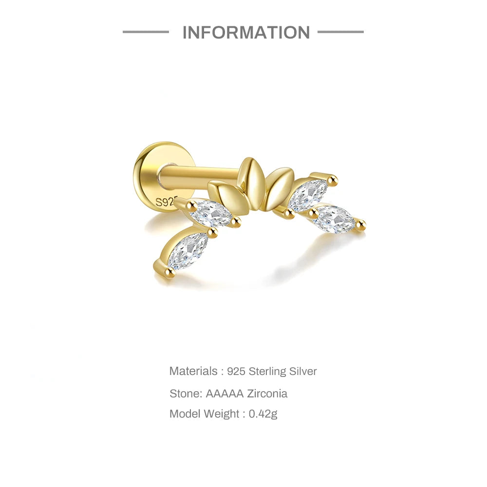 Aide 925 Sterling Silver Geometric Multi Piercing Stud Earrings for Women – K Gold Tassel Elegant Jewelry Gift