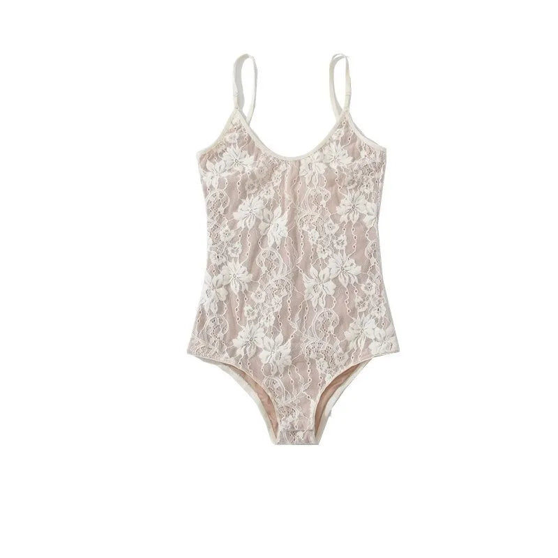 Sexy See-Through Lace Backless Bodysuit – Spaghetti Strap Slim Fit Romper Playsuit 🔥👗