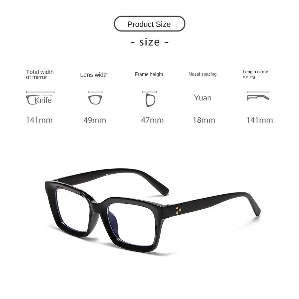 Fashion Anti Blue Light Glasses for Women – Trendy Rice Nail Square Frame Fake Eyeglasses | Flat Light Computer Glasses