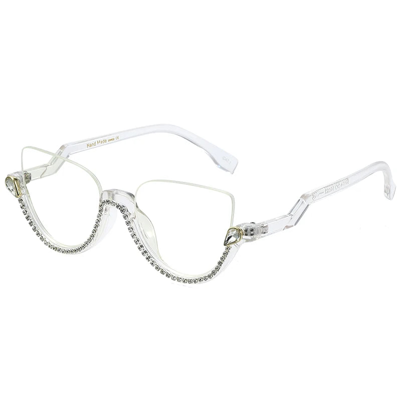 TANOXI Anti Blue Light Kardashian Flat Shield Sunglasses for Women – Y2K Punk Diamond Cutting Semi-Rimless Fashion Eyewear