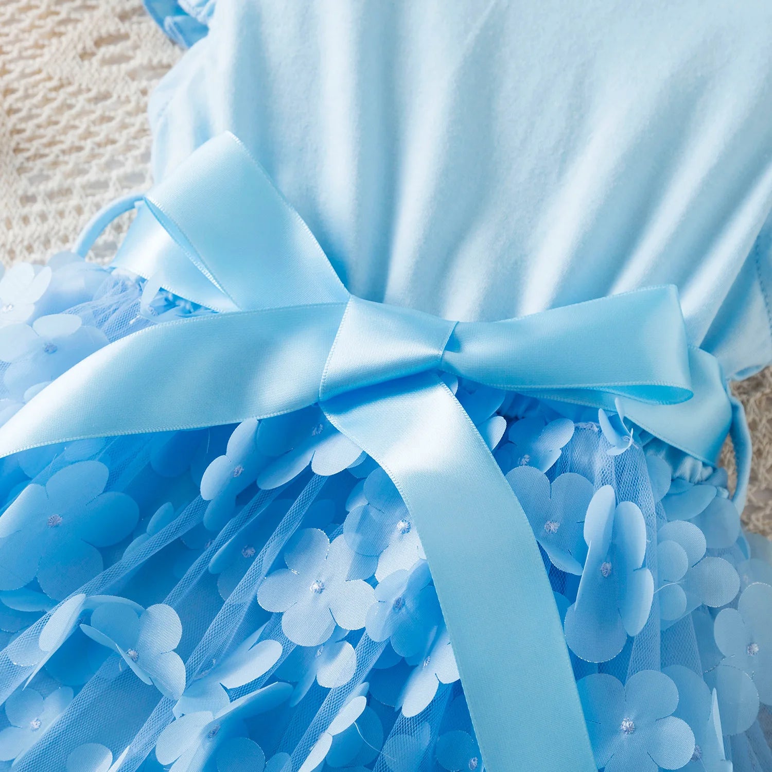 Hello Kitty Girls Tulle Flower Princess Dress | Wedding & Party Tutu Dress | Sleeveless Birthday Gift Outfit