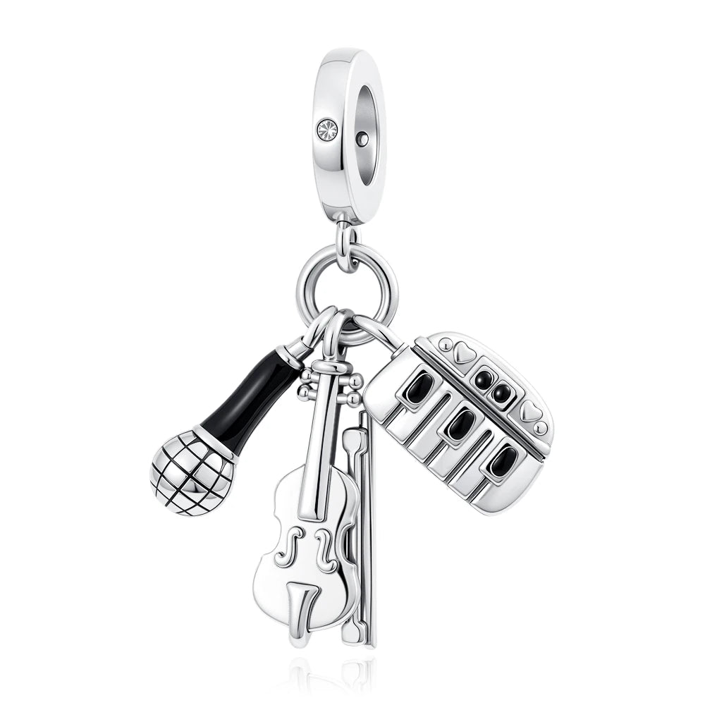 New 925 Sterling Silver Sports Charm Beads | Football, Baseball, Tennis, Dumbbell & Golf Pendant for DIY Bracelets