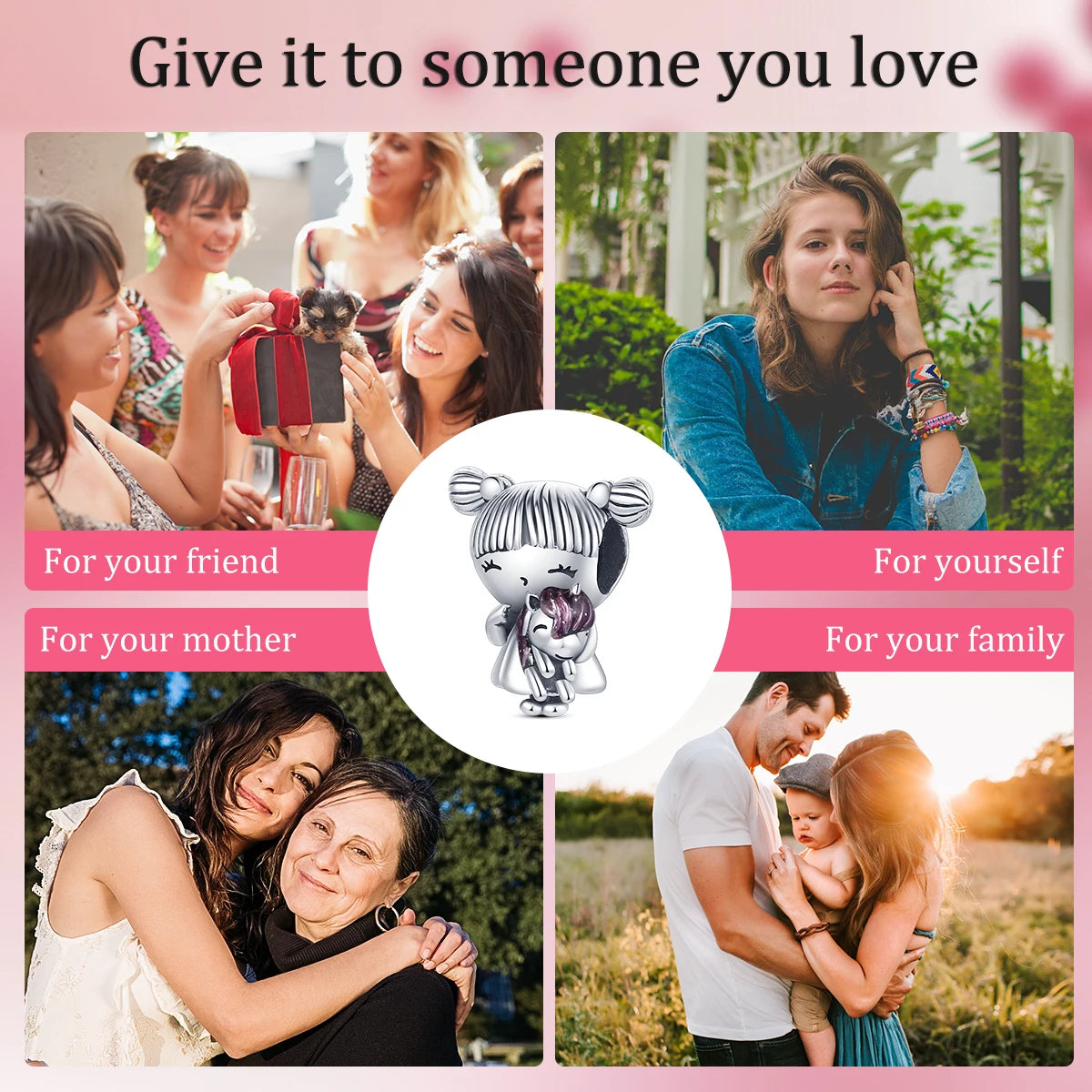 S925 Silver Heart Love Mom Infinity Charm | Dangle Bead Fit Bracelet Jewelry Mother’s Day Gift