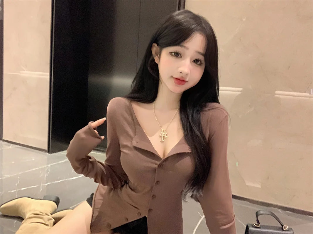 Women's Slimming Long Sleeve Cardigan | Korean Style Open Front Coat | Autumn Fashion Casual Outerwear