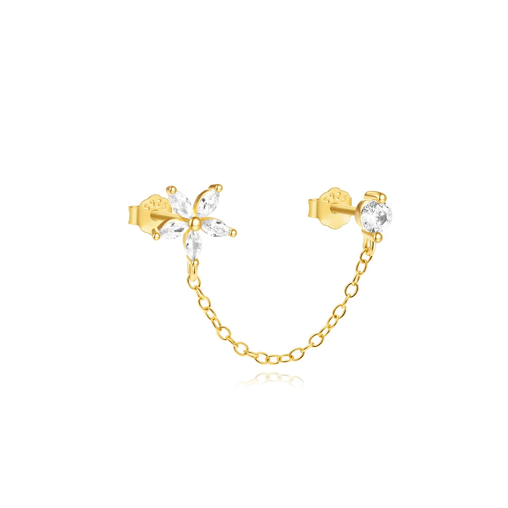 CANNER 925 Sterling Silver Horse Eye Tassel Zircon Drop Earrings – Minimalist Geometric Jewelry for Women