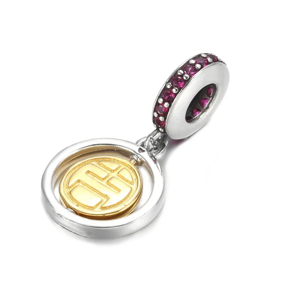 925 Sterling Silver Blue Planet & Dolphin Galaxy Dangle Charm | Women’s Bracelet DIY Jewelry