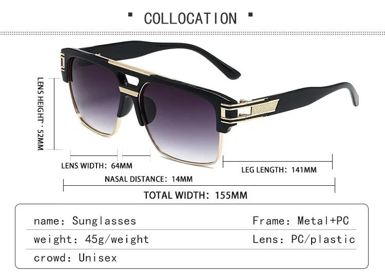 European & American Fashion Sunglasses – Transparent Retro Square Frame for Men & Women | Sunshade Mirror Eyewear