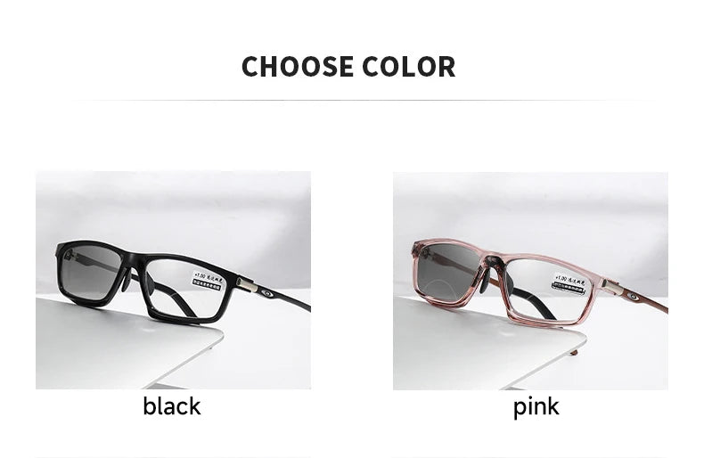 Photochromic Bifocal Reading Glasses for Men & Women – Anti-Blue Light Multifunctional Aluminum Magnesium Sports Eyewear