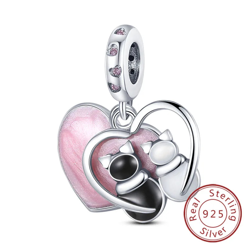 Cute Animal Puppy & Cat Charms | Fit Original 925 Sterling Silver Bracelet – DIY Women’s Fine Jewelry Beads