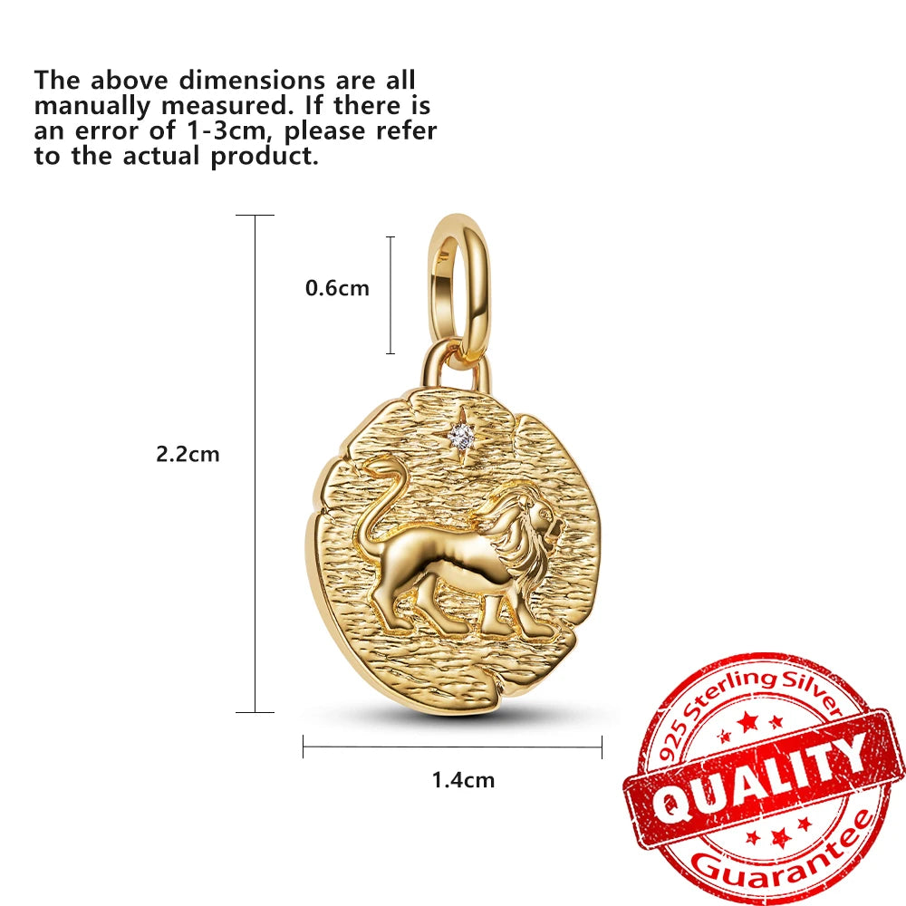 Authentic 925 Sterling Silver Rose & Cherry Blossom Medallion Charm for Bracelet & Necklace DIY