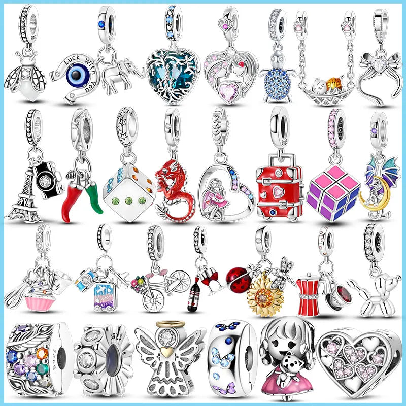 100% 925 Sterling Silver Life Tree & Chili Pepper Charms – Fit Pandora Bracelet, DIY Parent-Child Jewelry Gift