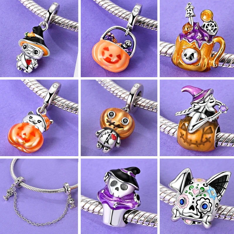 2025 Original 925 Sterling Silver Christmas & Halloween Charms | Santa Claus Snowman Beads Fit Bracelet Pendant Jewelry Gift