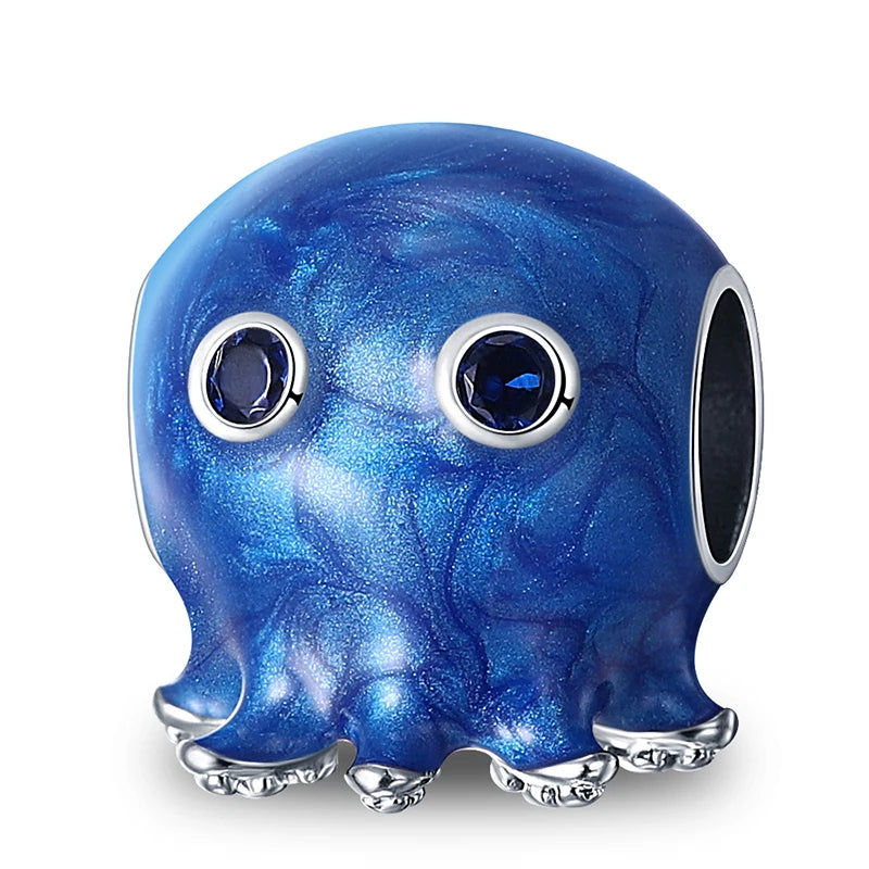 Blue Ocean Series 925 Sterling Silver Turtle Crab Mermaid Charms for 3mm Bracelet