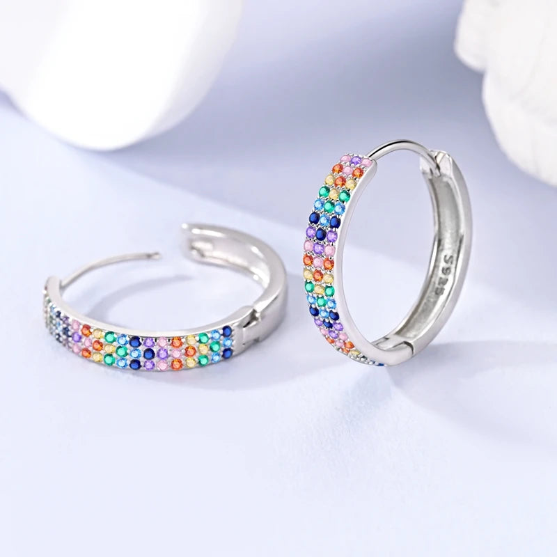 2025 925 Sterling Silver Hoop Earrings for Women | Drop Stud Fine Jewelry Engagement & Anniversary Gift