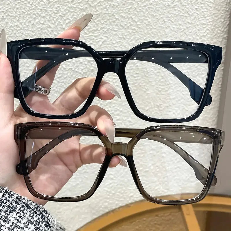 1Pc/2Pcs/3Pcs/4Pcs Elegant Geometric Glasses – Simple & Stylish Transparent Lenses | Daily Office & Reading Eyewear
