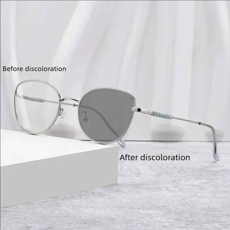 2025 New Fashion Cat Eye Glasses – Popular Non-Face Frame Myopia Eyewear | Light-Discolored Lenses Glasses 050