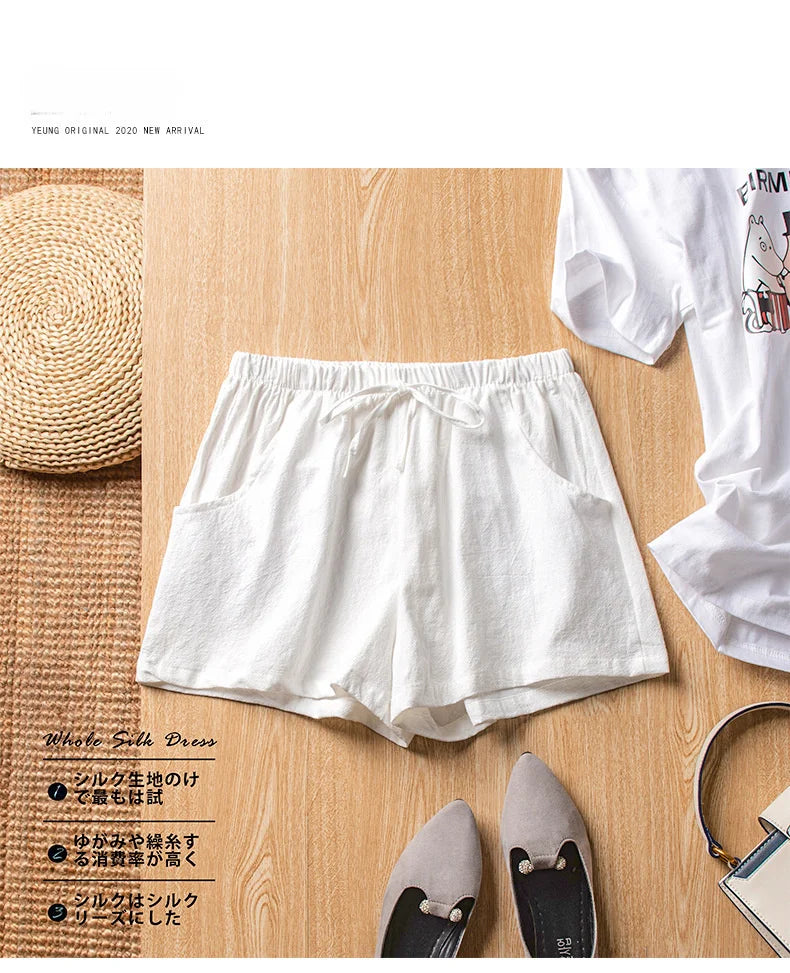 ✨ HELIAR Casual Linen Shorts for Women 🩳 High-Waist Gym & Workout Shorts 👟 Ladies Sport Femme Summer Shorts