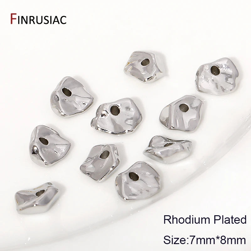 18K Gold Plated Brass Irregular Spacer Beads – 10/20Pcs Loose Bead Separators for DIY Bracelet & Jewelry Making