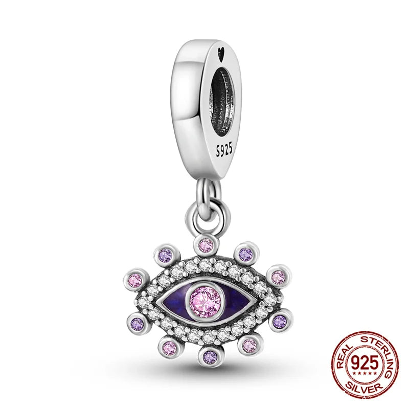 925 Sterling Silver Blue Zircon Evil Eye Charm | Original Devil Eye Series Bead Fits Pandora Bracelet – Women’s DIY Jewelry Gift
