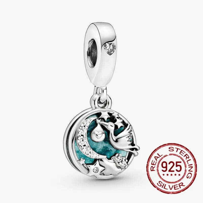 925 Sterling Silver Angel Wings & Swan of Love Heart Charms – Fit Pandora Bracelet DIY Women’s Jewelry Gift