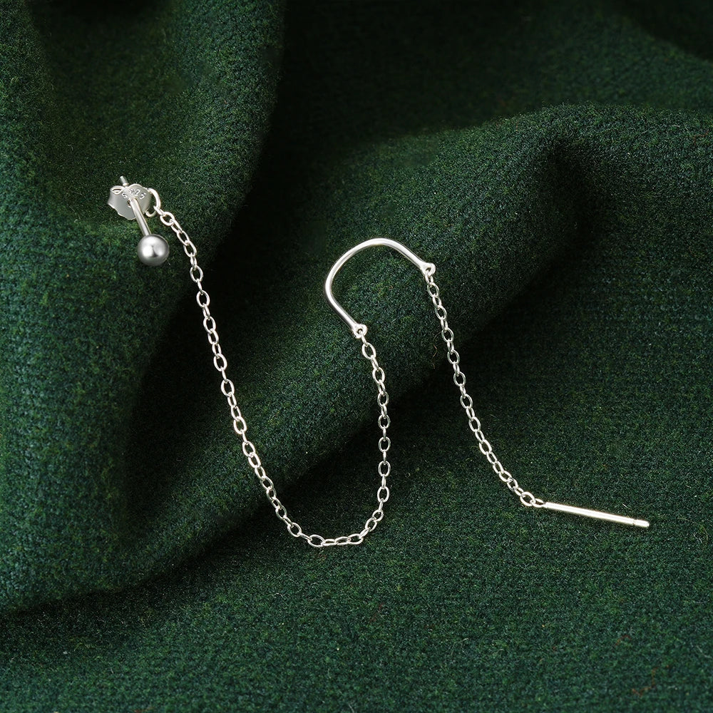 Aide 925 Sterling Silver Geometric Multi Piercing Stud Earrings for Women – K Gold Tassel Elegant Jewelry Gift