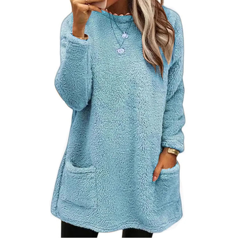 2024 Women’s Winter Warm Fleece Hoodie | Thick Streetwear Loose Casual Hooded Sweatshirt