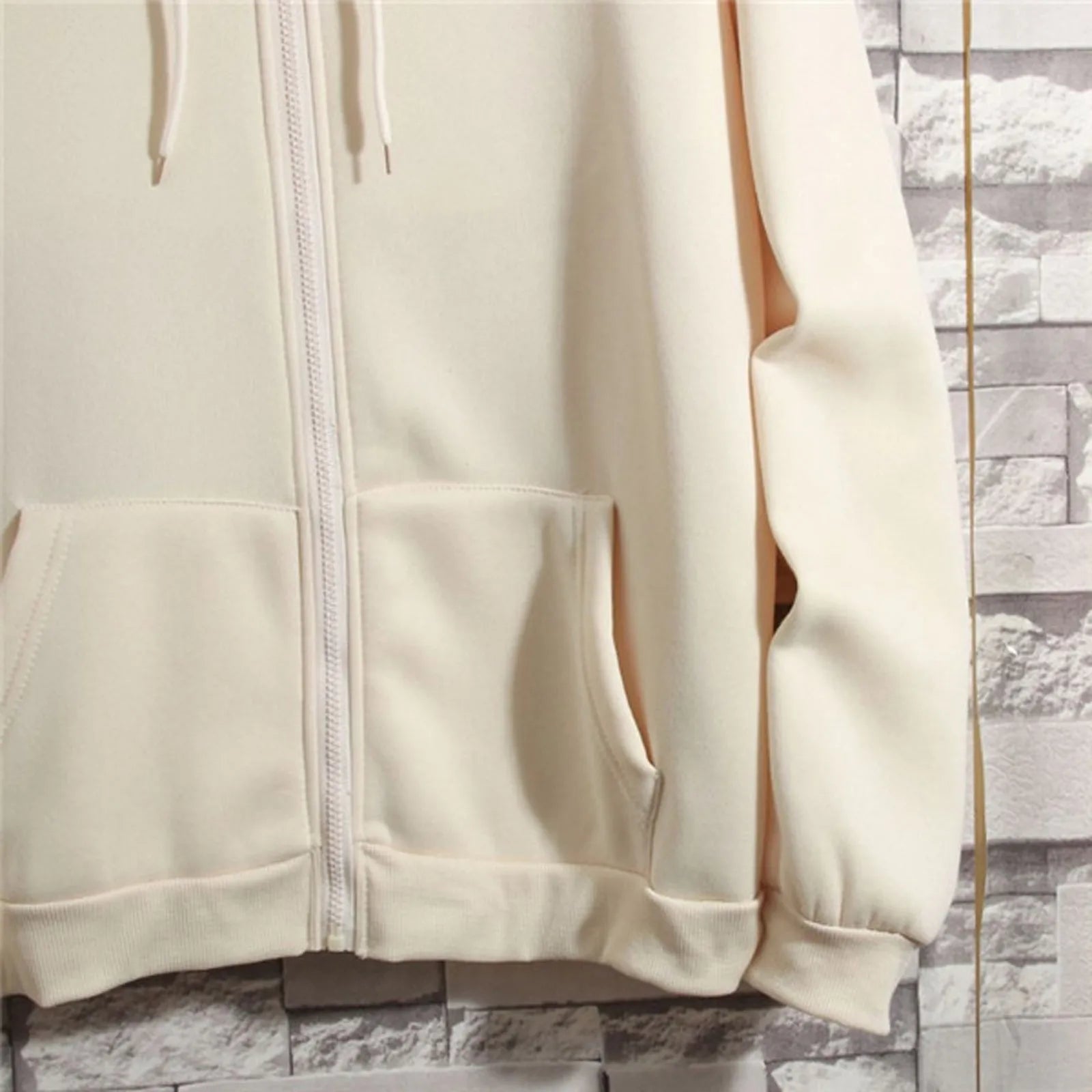 Spring Autumn Women Solid Color Hooded Sweatshirt Coat | Zipper Pocket Hoodie Jacket | Casual Outerwear Femme