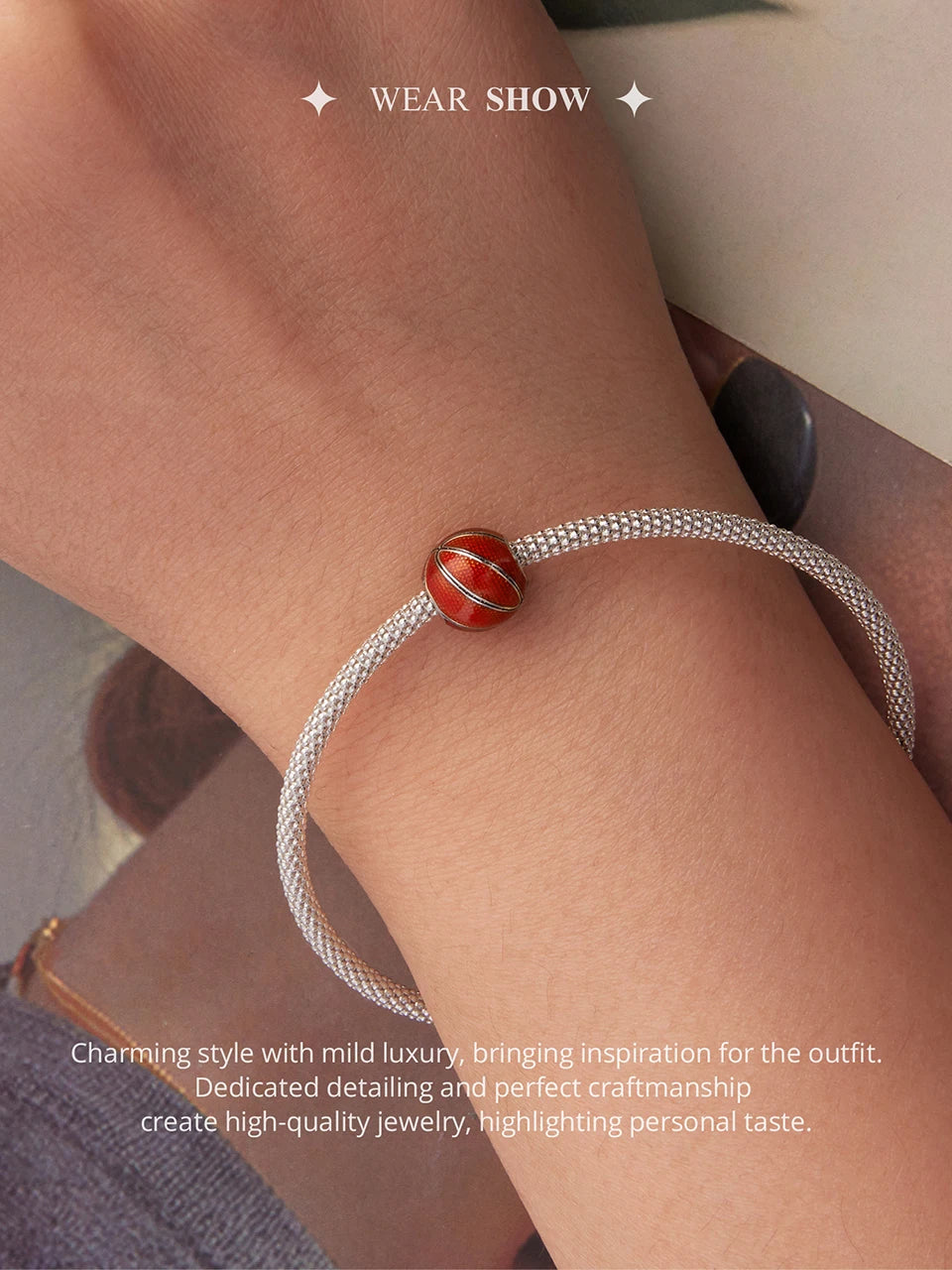 BISAER 925 Sterling Silver Ball Series Charms – Football, Volleyball, Tennis & Basketball Beads Fit Pandora Bracelet DIY Jewelry