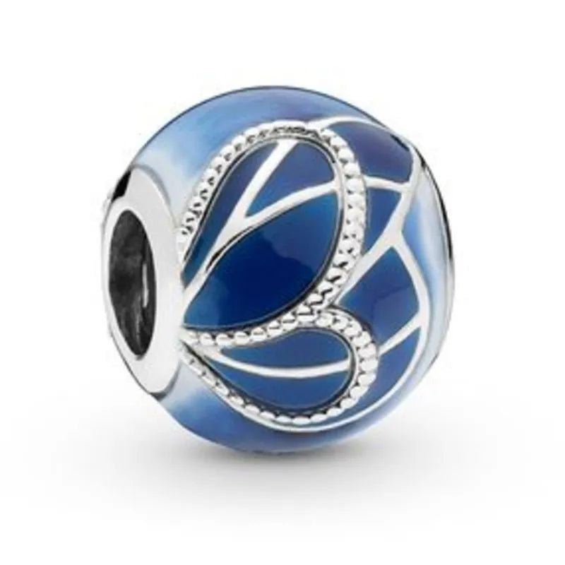 New 925 Sterling Silver Forever Always Love Murano Glass Beads | Sparkling Lucky Charms for Original Pantaro Bracelets DIY Jewelry