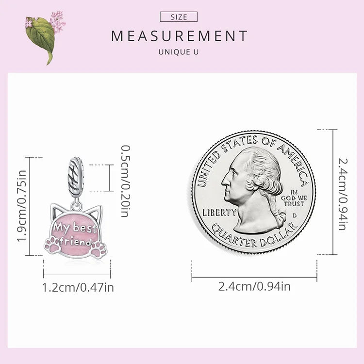 BISAER 925 Sterling Silver Dog Charm | Cute Dachshund Pet Bead Pendant for Women’s DIY Bracelet Jewelry