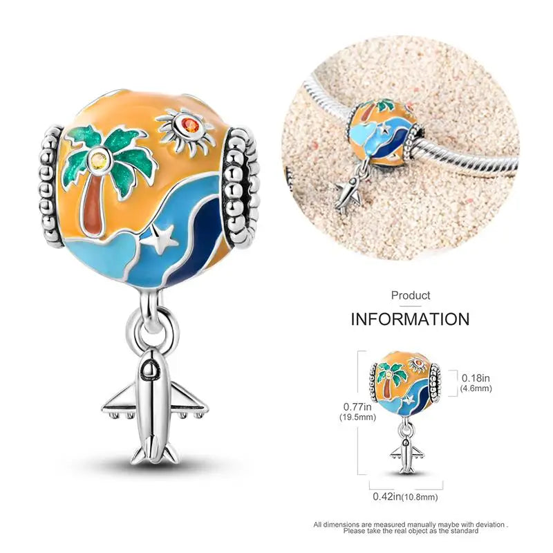 925 Sterling Silver Flying Bird & Butterfly Safety Chain Charm Beads for Original 3mm Bracelet – DIY Jewelry Gift