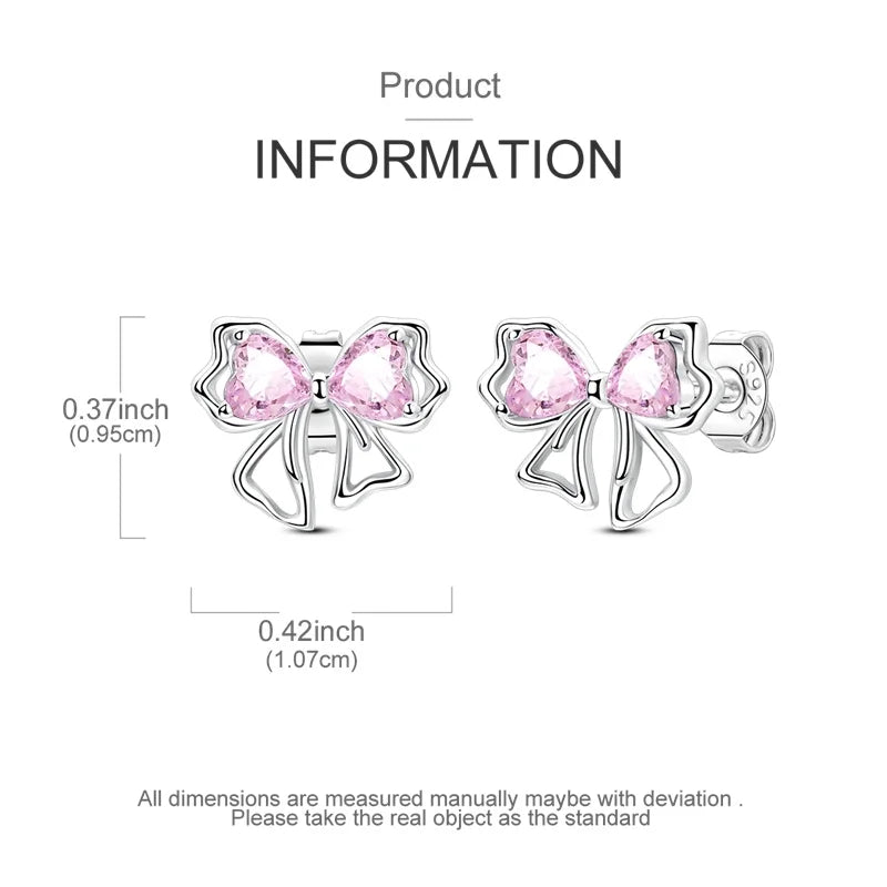 New Original 925 Sterling Silver Sweetheart Bow & Crab Ocean Earrings | Donut Zircon Round Design Women’s Fine Jewelry