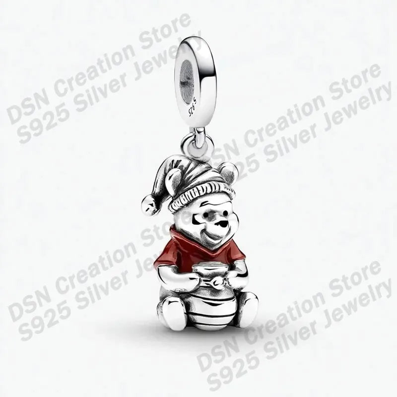 925 Sterling Silver Disney Charms | Stitch, Mickey & Cheshire Cat Beads for Original Bracelet Halloween Jewelry Gift