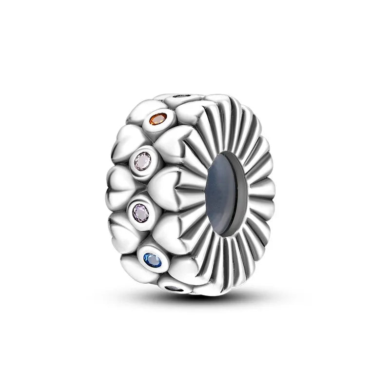 925 Sterling Silver Inlaid Zircon Love Heart & Snake Dangle Charm – Fits Original Pandora Bracelet, Women’s Jewelry Pendant Bead