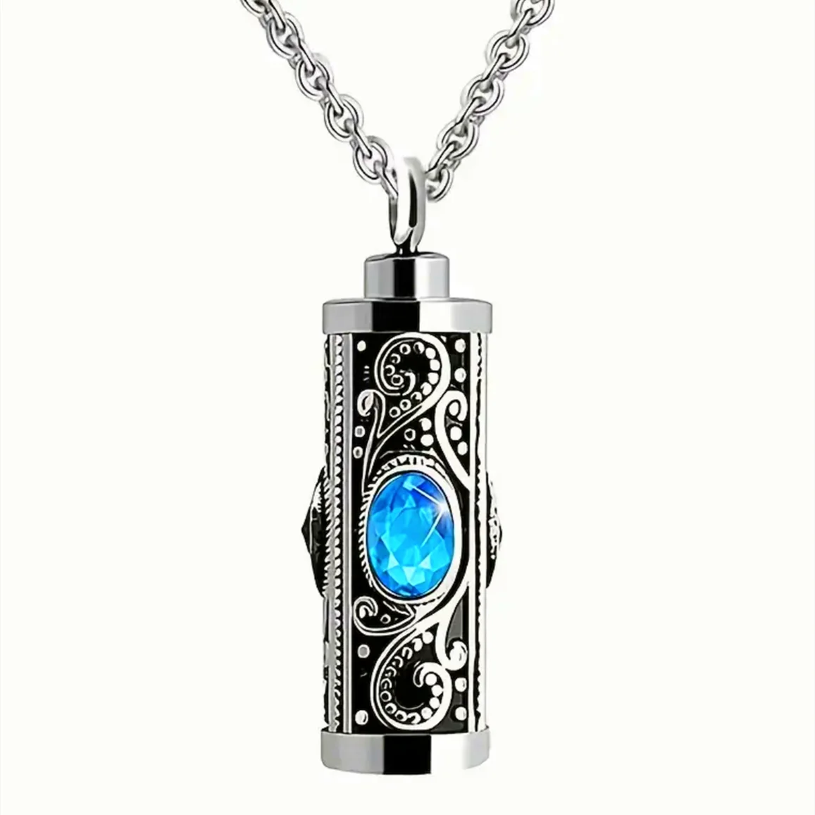 Cremation Urn Necklace for Ashes Stainless Steel Memorial Pendant