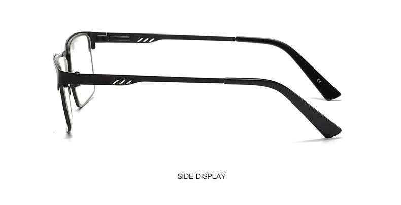 Men’s Square Metal Large Frame Prescription Glasses – Blue Light Blocking & Eye Protection Eyewear