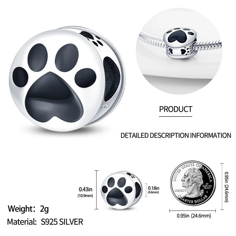 Cute Pet Kitten Puppy Sheep Charms | Fit 925 Original Pandora Bracelets | Colorful Zircon Beads DIY Jewelry Gift