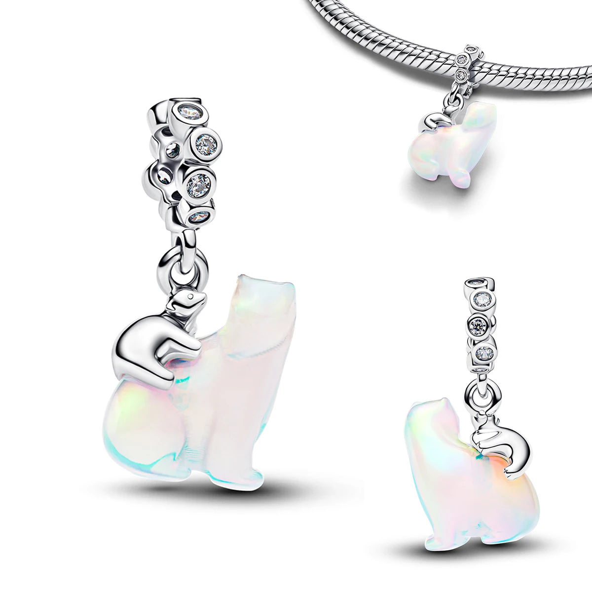 925 Sterling Silver Golden Charms – Horse, Lion, Castle Beads for Bracelet & Necklace DIY Jewelry