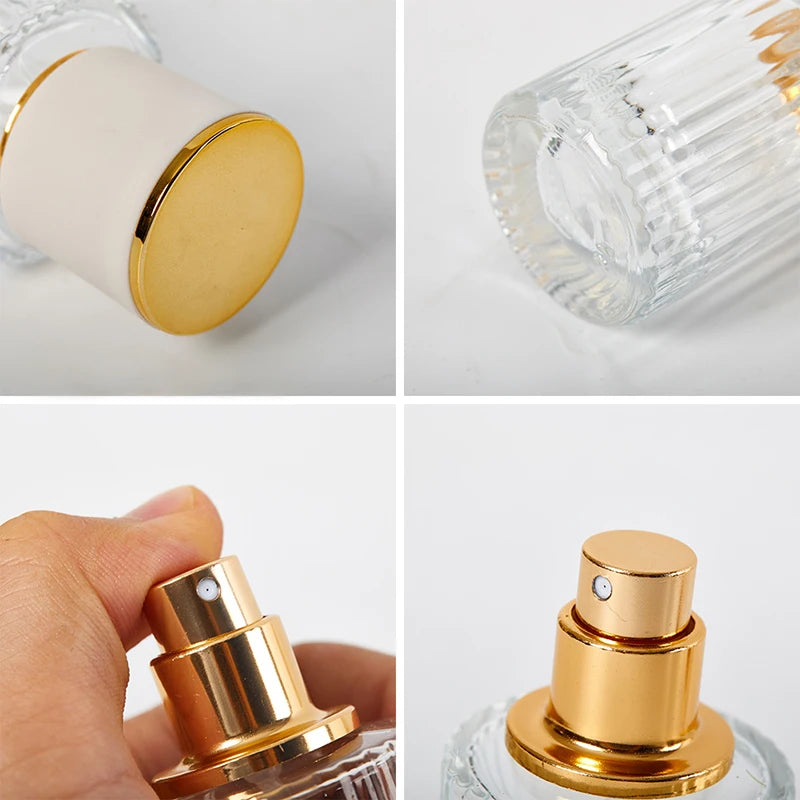 30/50ML Perfume Glass Spray Bottle – Portable Clear Refillable Cosmetic Atomizer | High-Capacity Empty Bottle