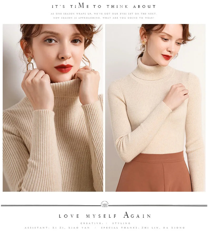 Heliar Women’s Fall Turtleneck Sweater – Soft Knitted Cashmere Pullover, Basic Warm Jumper for Autumn Winter 2024