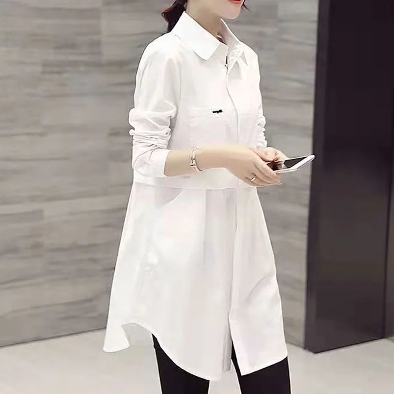 Women’s Plaid Shirt – Oversized Long Sleeve Pure Cotton Button-Up Casual Top Plus Sizes 👚✨