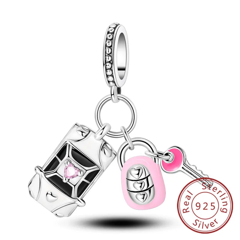 Original 925 Sterling Silver Paris Tower & Travel Charms – DIY Bracelet & Pendant Jewelry