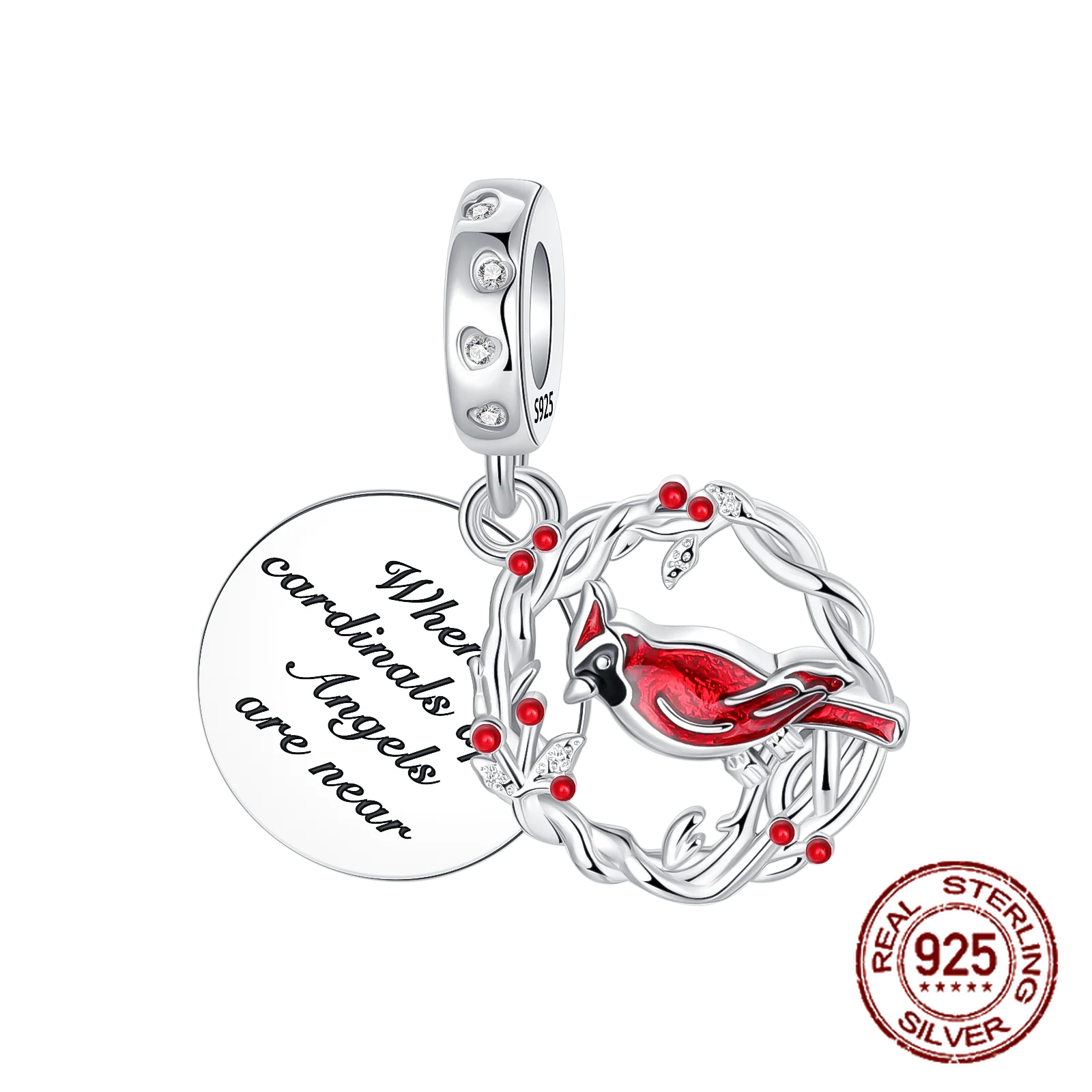 925 Sterling Silver Red Series Charms | Heart, Car & Strawberry Dangle Beads for Original Bracelet DIY Jewelry
