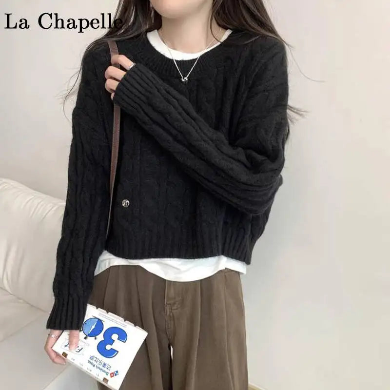 Soft Knit Sweater Women’s Top – Lazy Sleeve Inner Wear | Autumn Winter New Arrival Twist Cotton Long Sleeve Round Neck
