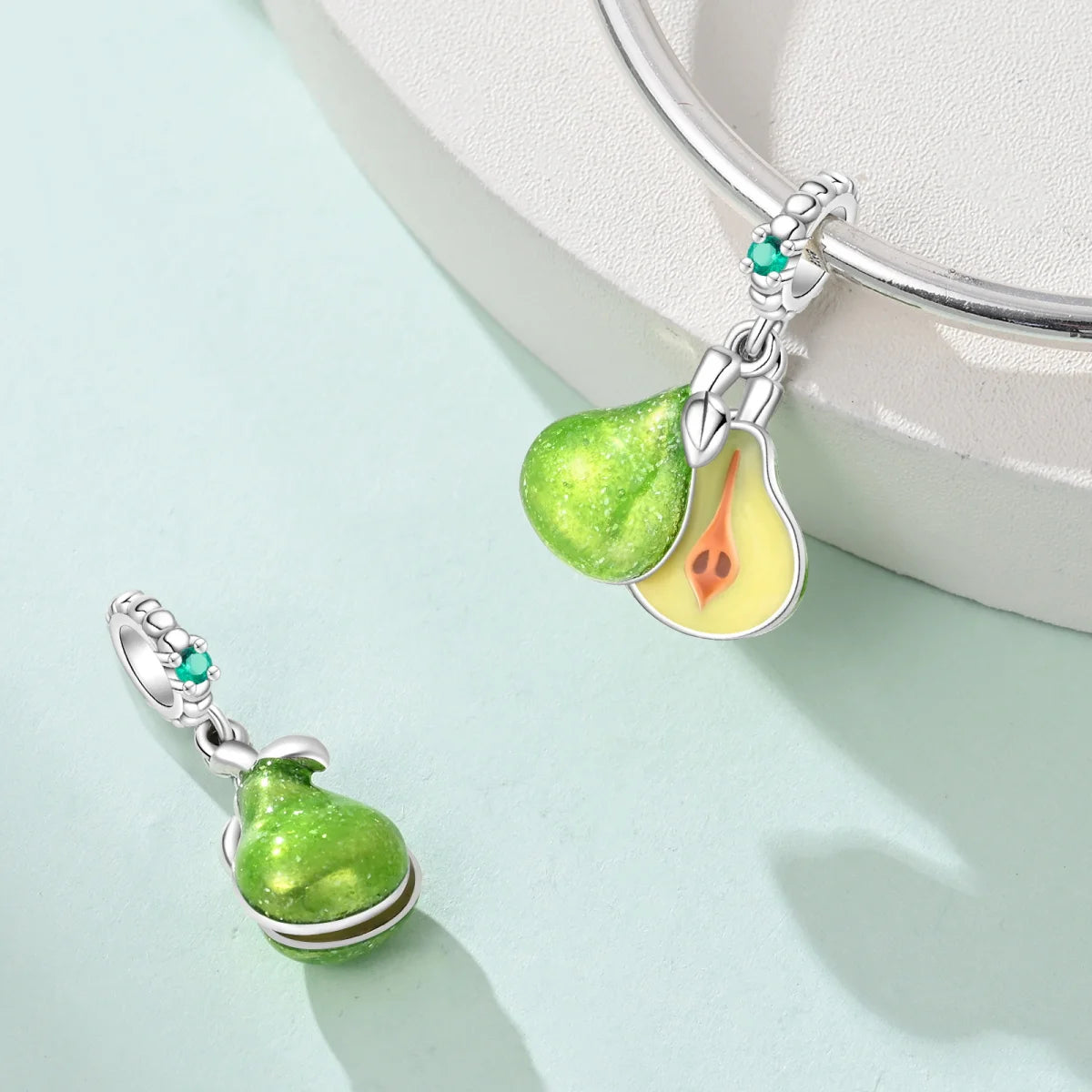 925 Sterling Silver Fruit Series Beads | Raspberry, Strawberry, Avocado & Lemon Dangle Charms for Bracelet