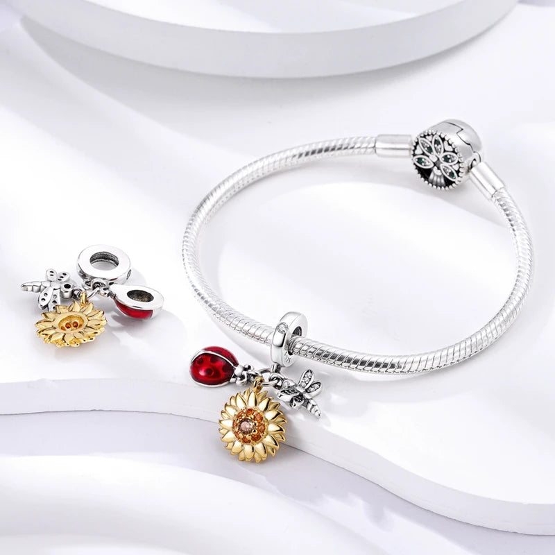 2025 Hot Sale 925 Sterling Silver Pink Butterfly Luminous Firefly Charm | Dangle Bead Fit Bracelet Necklace DIY Jewelry